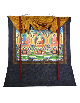 Thangka, Rantnasambhava, Akšóbhja, Amithába, 105x79cm