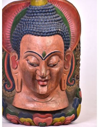 Dřevěná maska, Budhova hlava, 70cm