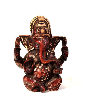 Ganesh, ručně vyřezávaný, pryskyřice, 11cm