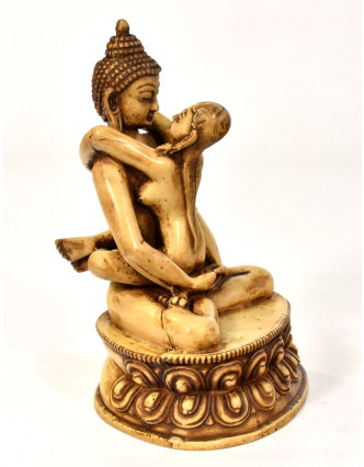 Buddha Shakti, pryskyřice, bílý, 20cm