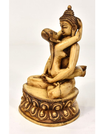 Buddha Shakti, pryskyřice, bílý, 20cm