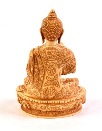 Soška Amóghasiddhi Buddha, barva slonové kosti, ručně vyřezávaný, 19cm