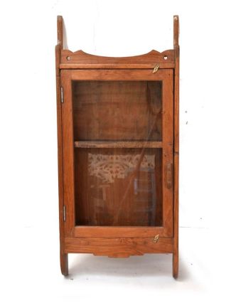 Prosklená skříňka z antik teakového dřeva, 41x10x90cm