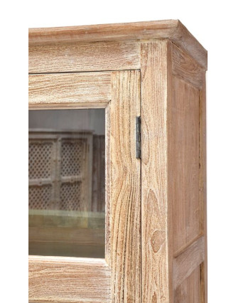 Prosklená skříň vyrobená z teakového dřeva, 96x40x180cm