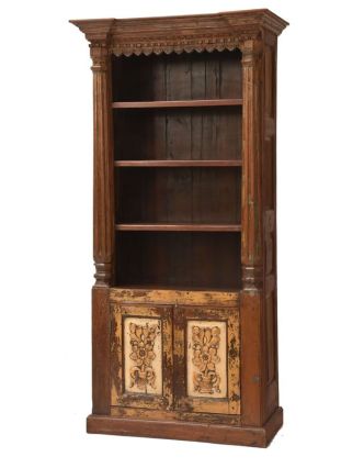 Knihovna vyrobená ze starého portálu, teakové a mangové dřevo, 99x52x209cm