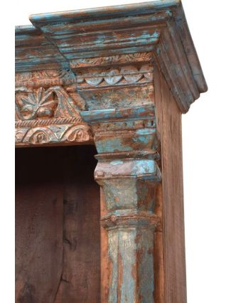 Knihovna vyrobená ze starého portálu, teakové a mangové dřevo, 105x49x229cm