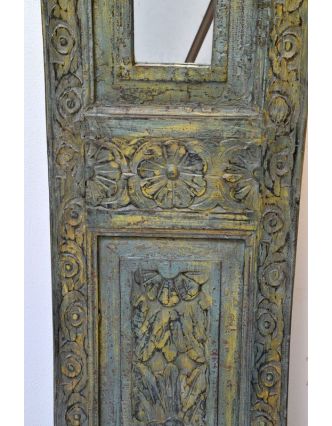 Dřevěný panel se zrcadlem vyrobený ze starých dveří,, 35x3x194cm
