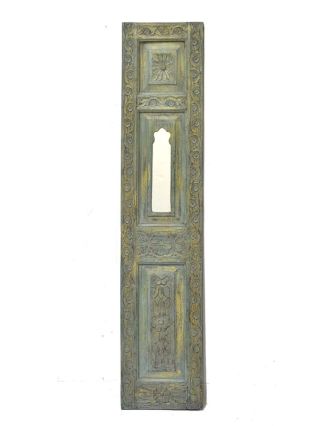 Dřevěný panel se zrcadlem vyrobený ze starých dveří,, 40x3x185cm