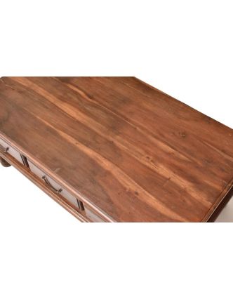 Konferenční stolek z akáciového dřeva, šuplíky z obou stran, 110x60x45cm