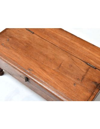 Starý kupecký stolek z teakového dřeva, 71x42x30cm