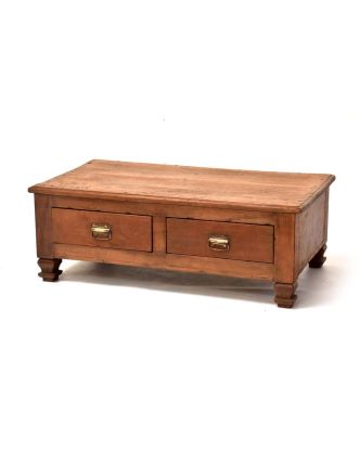 Starý kupecký stolek z teakového dřeva, 92x50x32cm