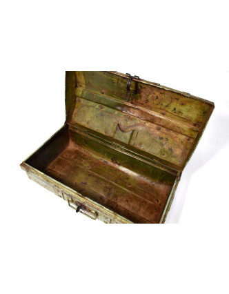 Plechový kufr, tyrkysový, 58x30x22cm