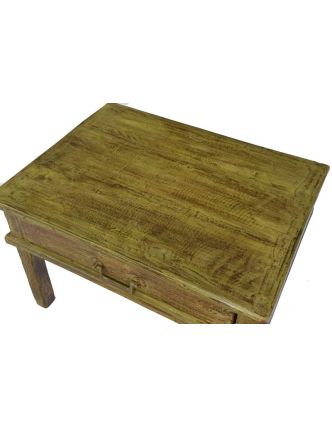 Stolek z teakového dřeva, zelená patina, 52x39x34cm