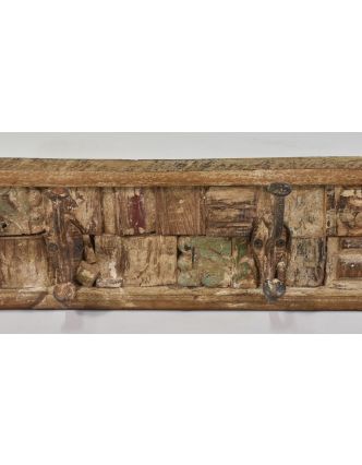 Dřevěný panel s hačky složený ze starých řezeb, 92x10x13cm