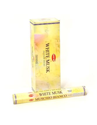 Indické vonné tyčinky White Musk, HEM, 23cm, 20ks