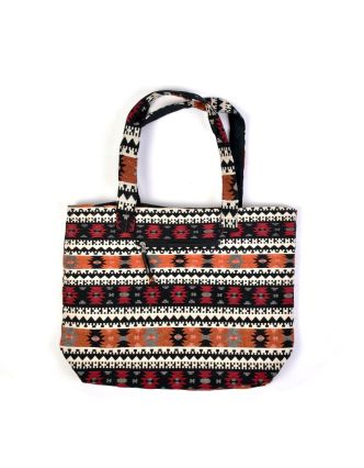 Velká taška, barevná Aztec design, 2 malé vnitřní kapsy, zip, 51x39cm, 29cm ucho
