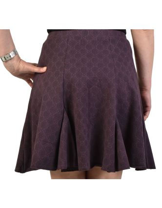 Krátká sukně, fialová, černá kolečka, elastický pas