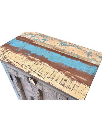 Skříňka z teakového dřeva s původními dvířky, 74x43x107cm