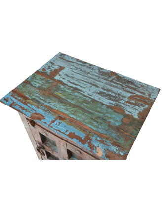 Skříňka z tekového dřeva s původními dvířky, 58x44x88cm