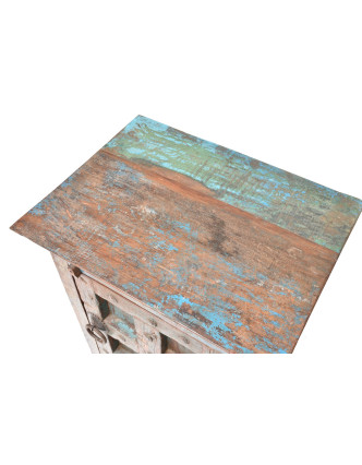Skříňka z tekového dřeva s původními dvířky, 58x44x88cm
