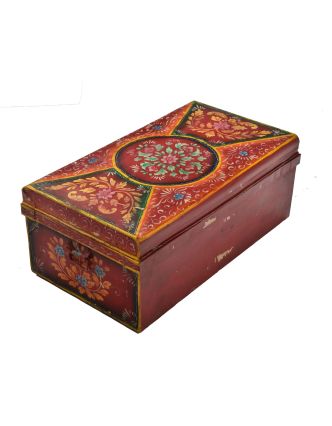 Plechový kufr, ručně malovaný, 77x44x30cm