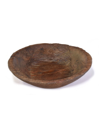 Dřevěná mísa z mangového dřeva vydlabaná z jednoho kusu, 49x49x11cm