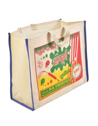 Originální plátěná taška z recyklovaného materiálu,, 45x21x37cm