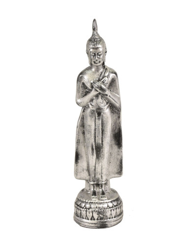 Narozeninový Buddha, pátek, stříbrná patina, 20cm
