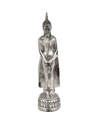Narozeninový Buddha, neděle, stříbrná patina, 20cm