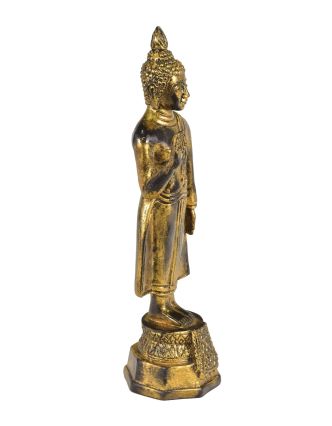 Narozeninový Buddha, pondělí, pryskyřice, zlatá patina, 30cm