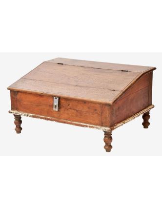 Starý kupecký stolek z teakového dřeva, 69x53x37cm
