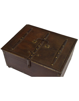 Stará truhlička - šperkovnice z teakového dřeva, 41x19x31cm