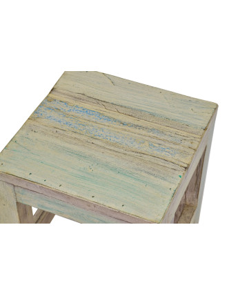 Stolička z antik teakového dřeva v "Goa" stylu, 25x25x30cm