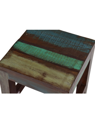 Stolička z antik teakového dřeva v "Goa" stylu, 25x25x30cm