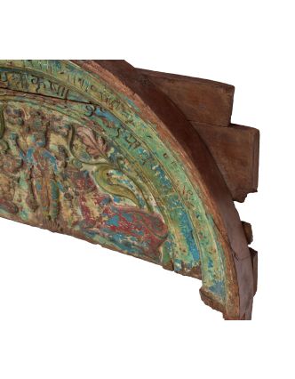 Část starého portálu z teakového dřeva ručně vyřezané, 122x9x68cm