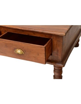 Konferenční stolek se šuplíky z teakového dřeva, 147x77x45cm