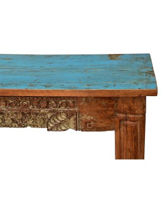 Konzolový stolek z teakového dřeva, staré ruční řezby, 151x36x90cm