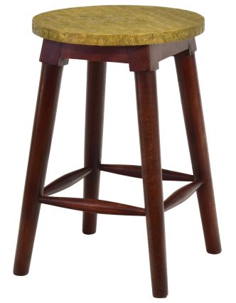 Stolička z palisandu zdobená mosazí, 30x30x45cm