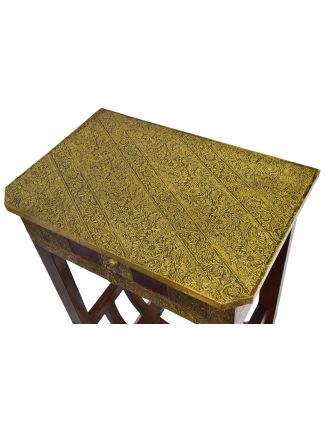 Noční stolek z palisandrového dřeva, mosazné kování, 45x30x75cm