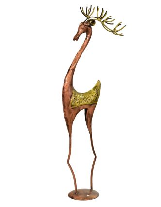 Socha jelena, kov, bronzová patina, 20x15x79cm