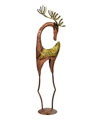 Socha jelena, kov, bronzová patina, 20x15x88cm