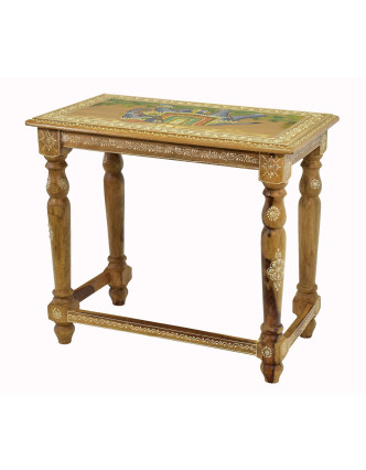 Stolička z palisandrového dřeva, ručně malovaná, 61x36x54cm