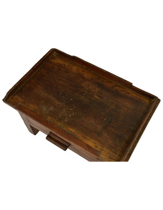 Starý kupecký stolek z teakového dřeva, 57x38x38cm
