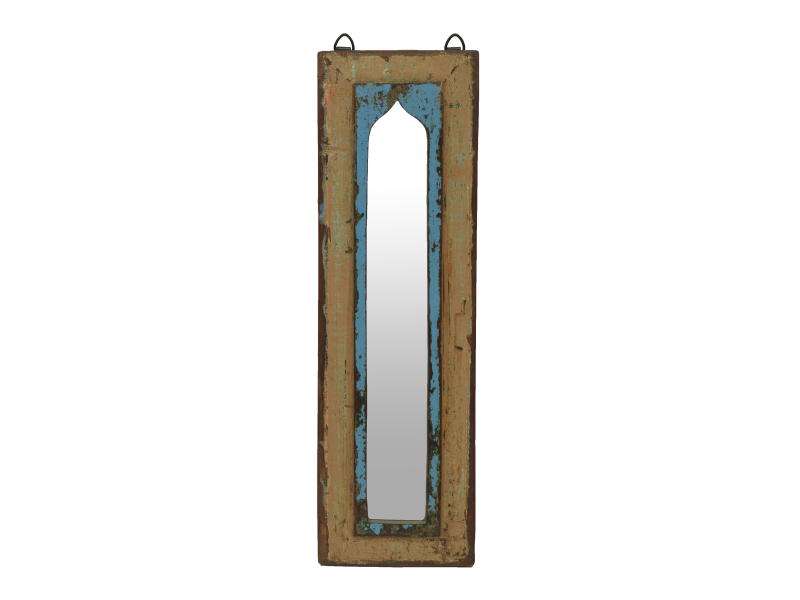 Zrcadlo v rámu z teakového dřeva, 17x3x54cm