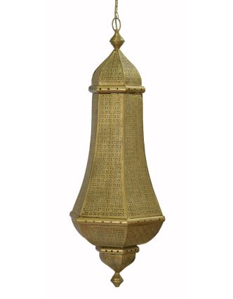 Kovová lampa v orientálním stylu, zlatá, uvnitř zlatá, 40x40x90cm