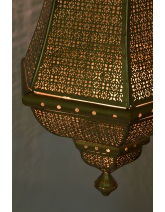 Kovová lampa v orientálním stylu, zlatá, uvnitř zlatá, 40x40x90cm