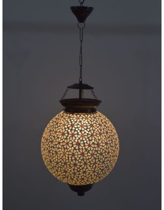 Kulatá skleněná mozaiková lampa, ruční práce, 30x30x31cm