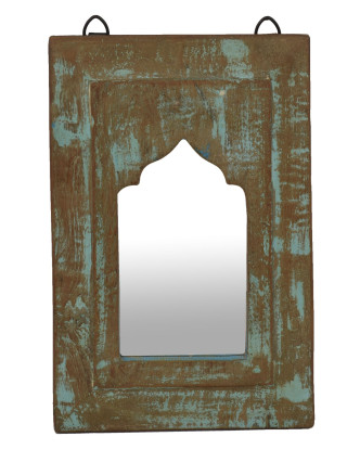 Zrcadlo v rámu z teakového dřeva, 21x3x32cm