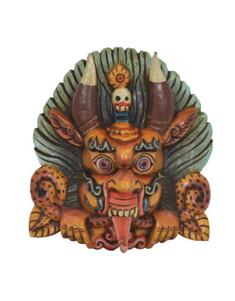 Dřevěná maska, Cheppu, barvený, 26x13x30cm