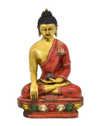 Buddha Šakjamuni, keramická socha, ručně malovaná, 28x18x44cm